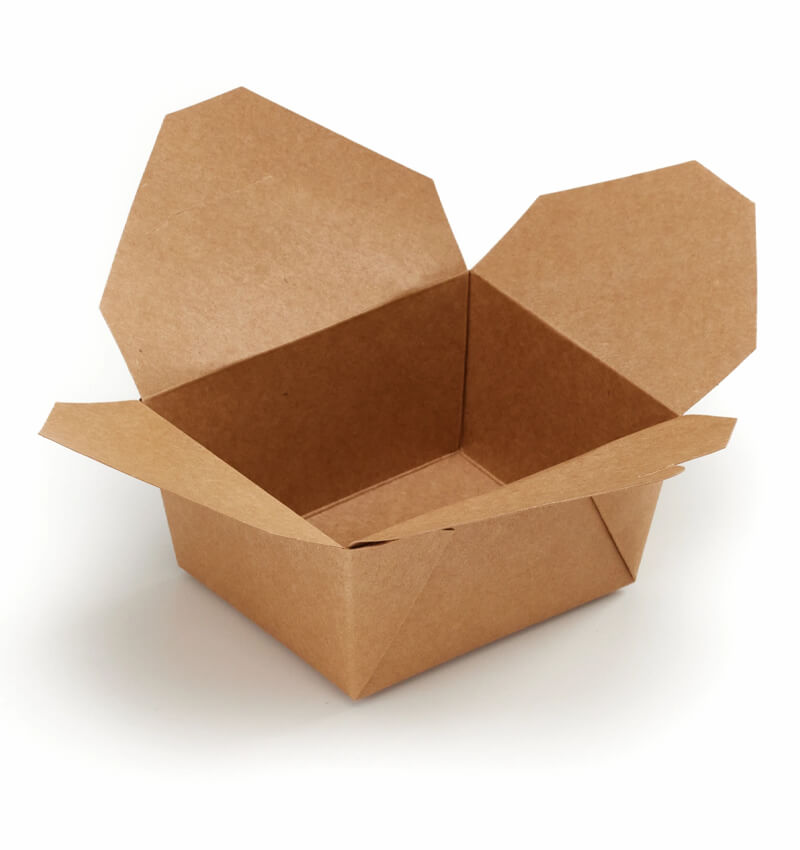 Small Food To Go Takeaway Box Kraft No Window 800ml