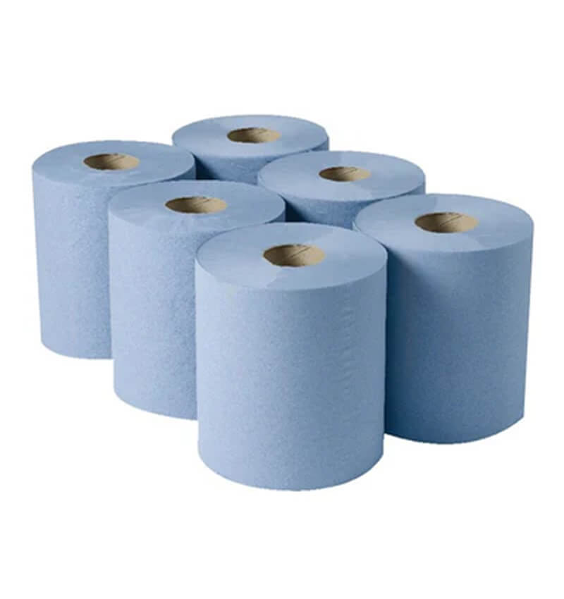 1 Ply Blue Centrefeed 300m 6 Rolls