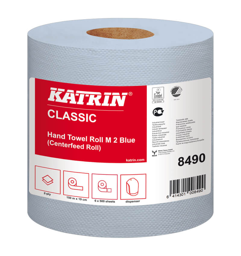 Katrin Classic 2 Ply Blue Centrefeed Roll 8490 6 Pack