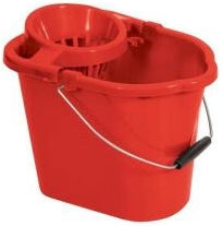 Red Plastic Mop Bucket 10Ltr