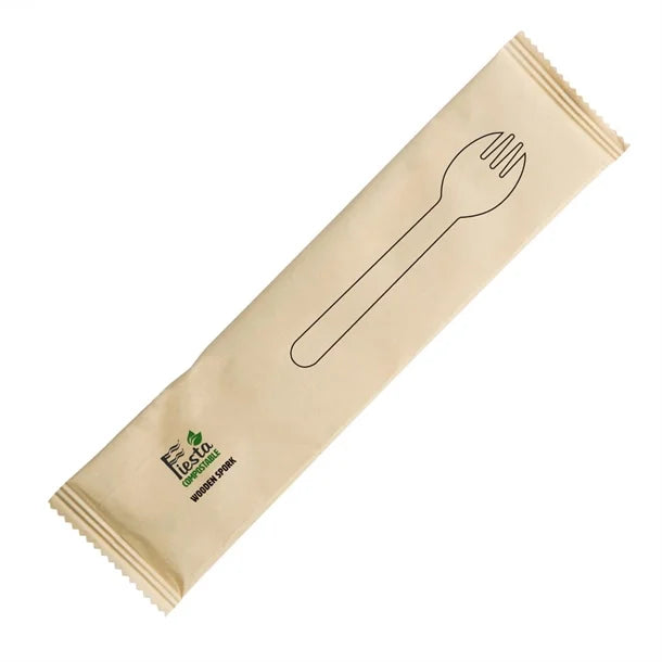 Individually Wrapped Wooden Sporks 500 Pack