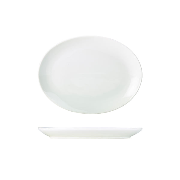 Genware Porcelain Oval Plate 25.4cm/10" 6 Pack