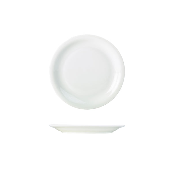 Genware Porcelain Narrow Rim Plate 16cm/6.25" 6 Pack