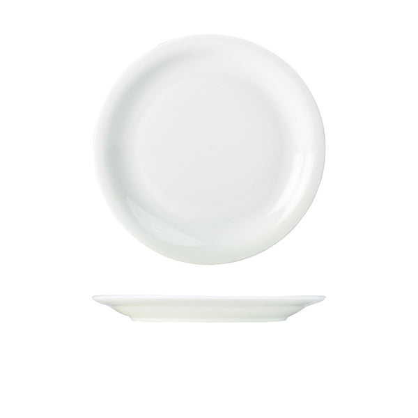 Genware Porcelain Narrow Rim Plate 24cm/9.25" 6 Pack