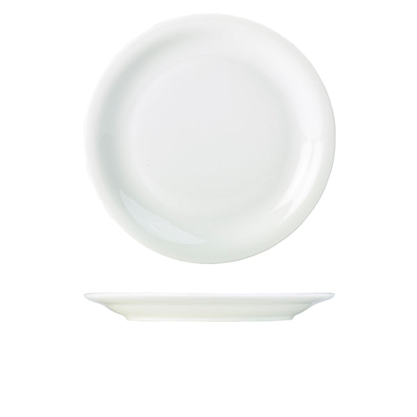 Genware Porcelain Narrow Rim Plate 28cm/11" 6 Pack