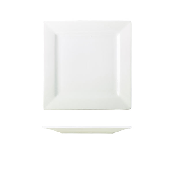 Genware Porcelain Square Plate 21cm/8.25" 6 Pack