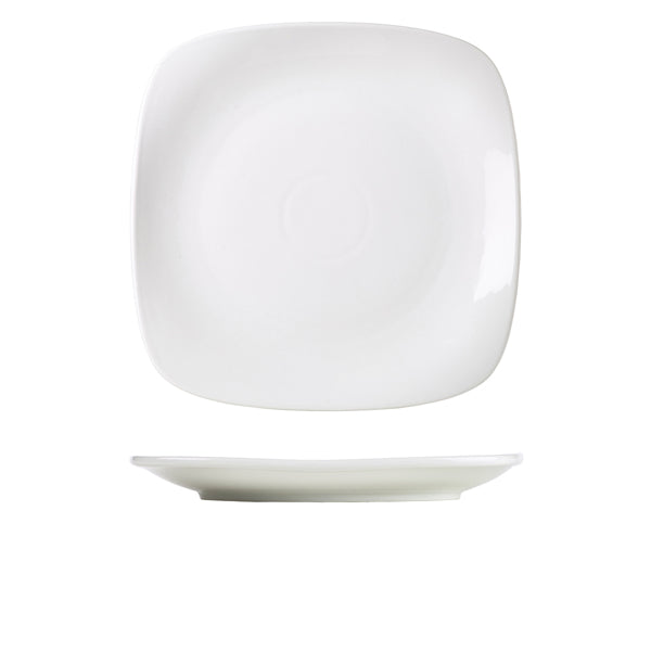 Genware Porcelain Rounded Square Plate 29cm/11.5" 6 Pack