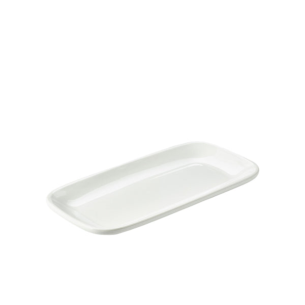 Genware Porcelain Rounded Rectangular Plate 29.5 x 15cm/11.5 x 6" 6 Pack