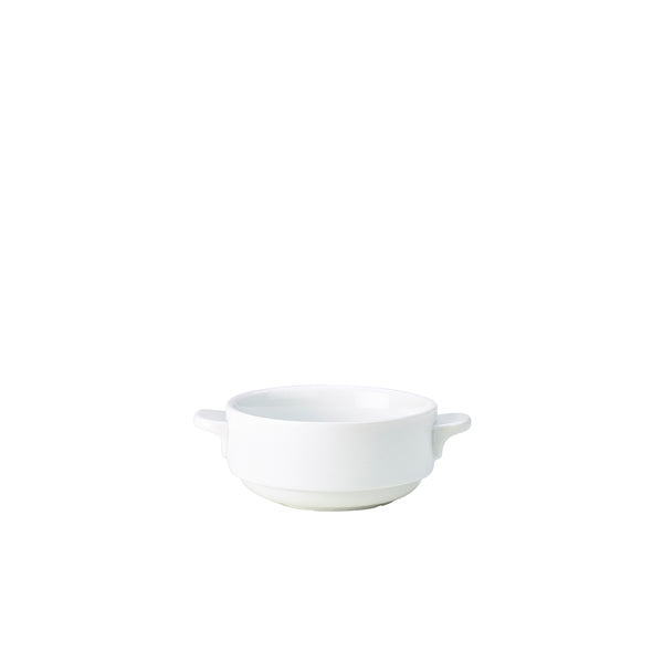 Genware Porcelain Lugged Soup Bowl 25cl/8.75oz 6 Pack