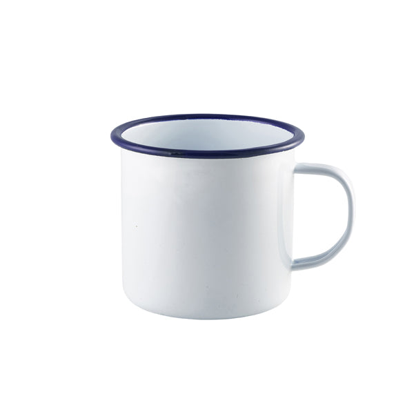 Enamel Mug White with Blue Rim 56.8cl/20oz