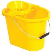 Yellow Plastic Mop Bucket 10Ltr