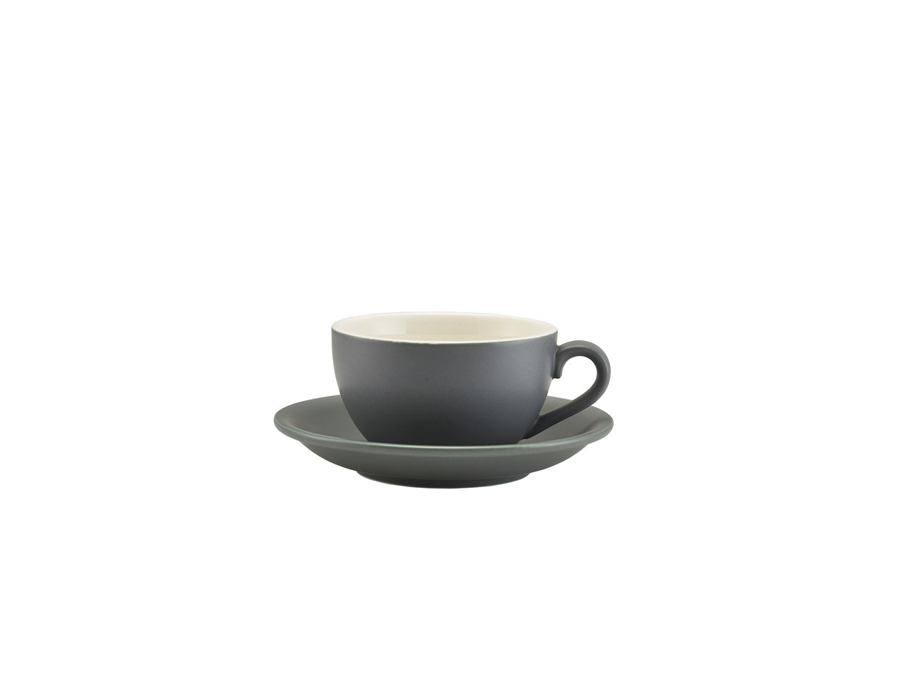 Genware Porcelain Matt Grey Saucer 13.5cm/5.25" 6 Pack