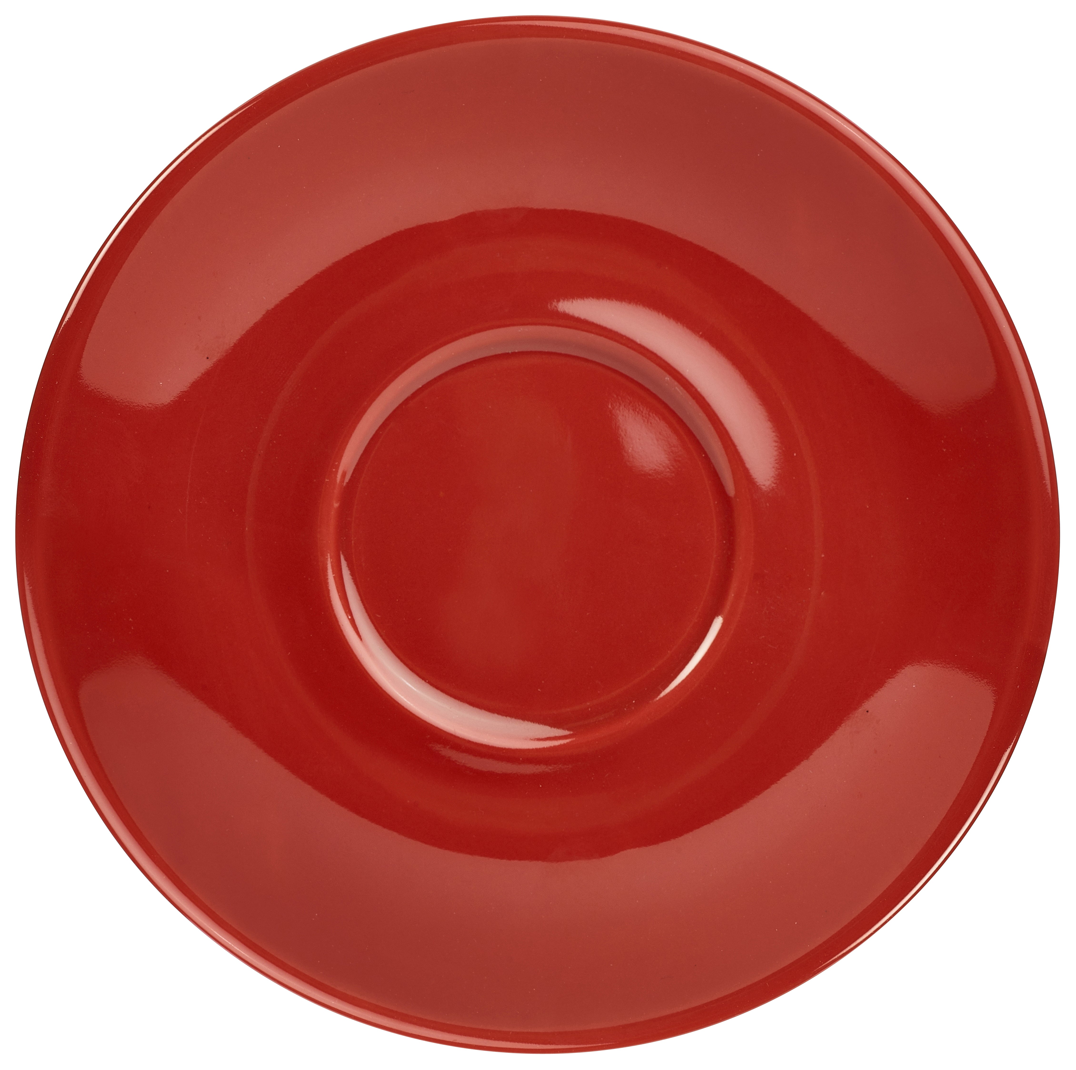 Genware Porcelain Red Saucer 13.5cm/5.25" 6 Pack