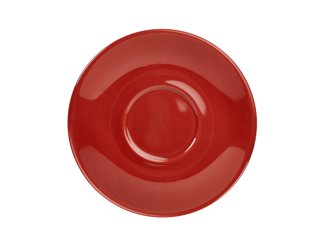 Genware Porcelain Red Saucer 16cm/6.25" 6 Pack