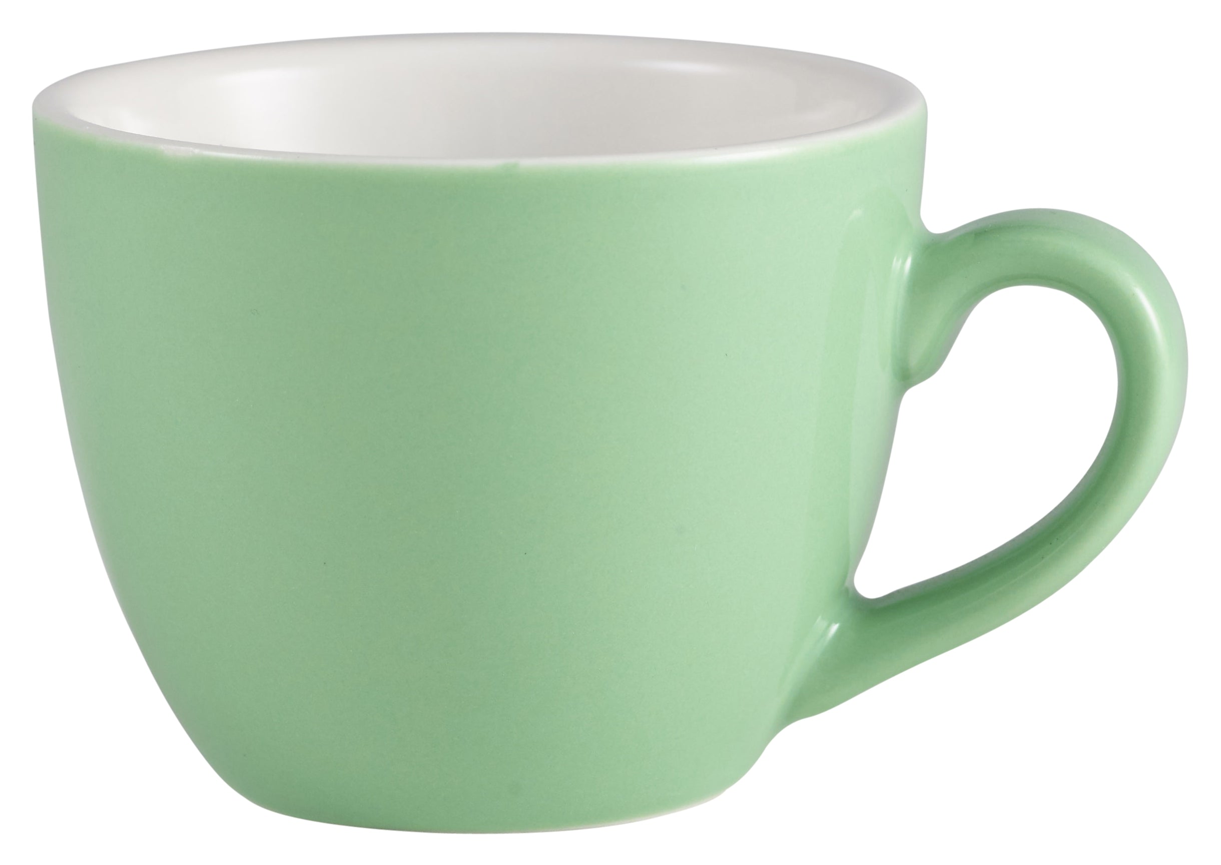 Genware Porcelain Green Bowl Shaped Cup 9cl/3oz 6 Pack