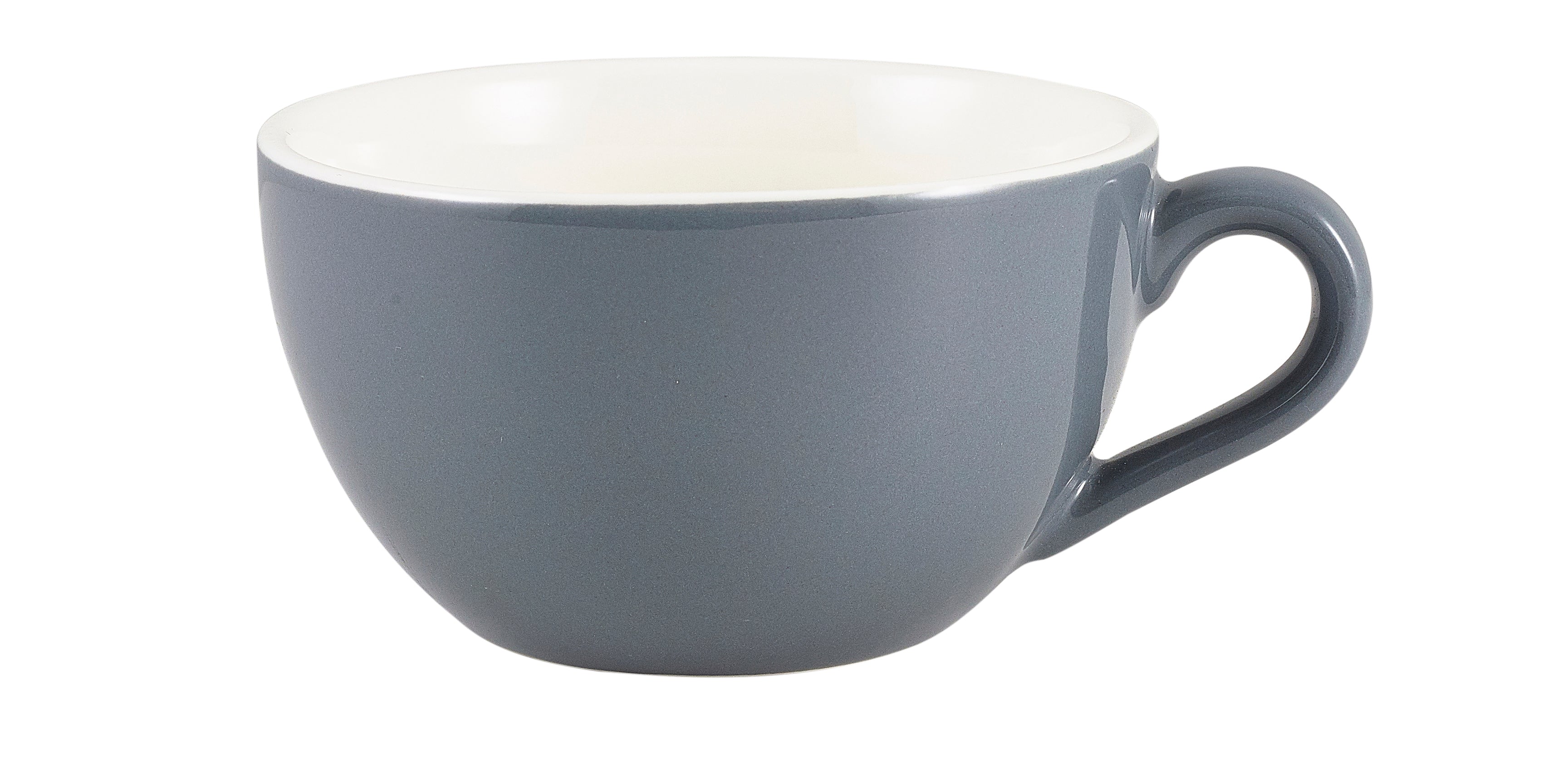 Genware Porcelain Grey Bowl Shaped Cup 17.5cl/6oz 6 Pack