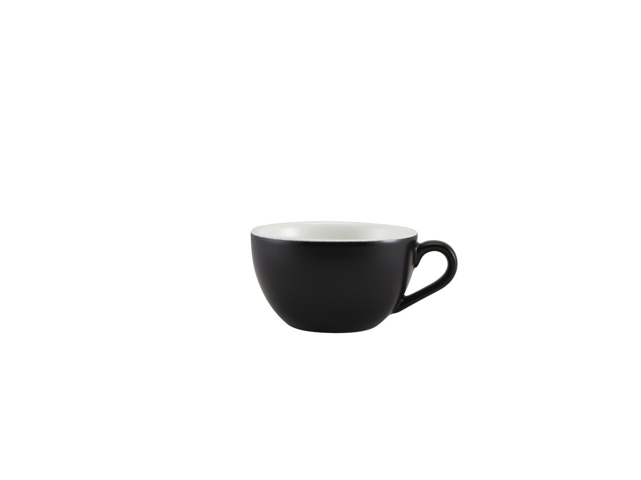 Genware Porcelain Matt Black Bowl Shaped Cup 17.5cl/6oz 6 Pack