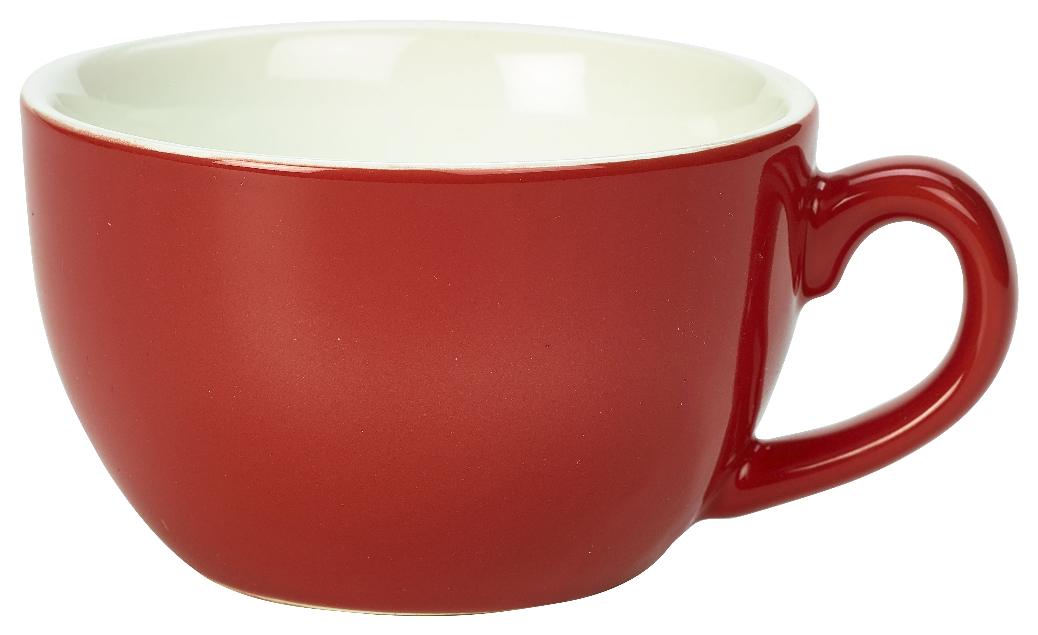 Genware Porcelain Red Bowl Shaped Cup 17.5cl/6oz 6 Pack