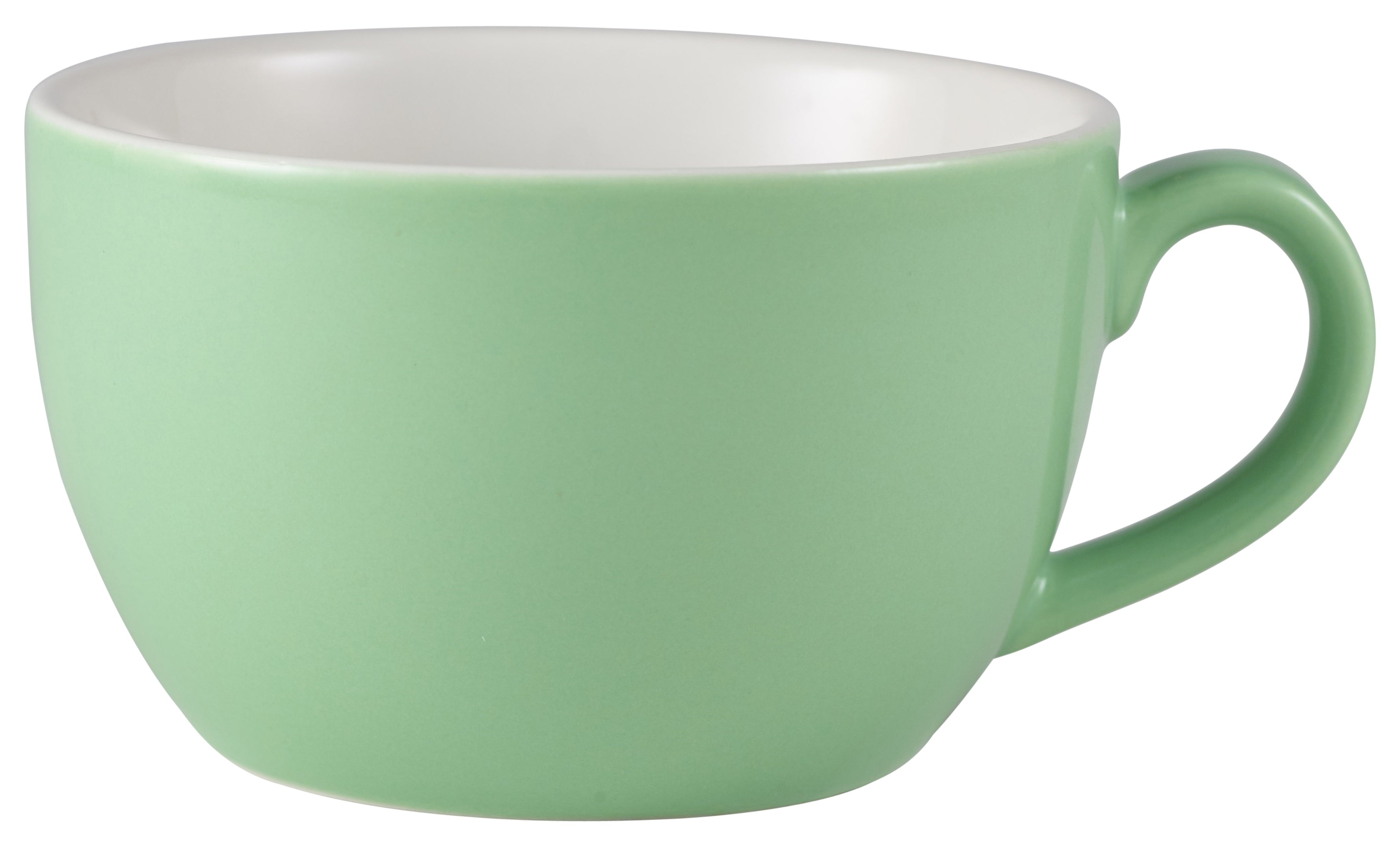 Genware Porcelain Green Bowl Shaped Cup 25cl/8.75oz 6 Pack