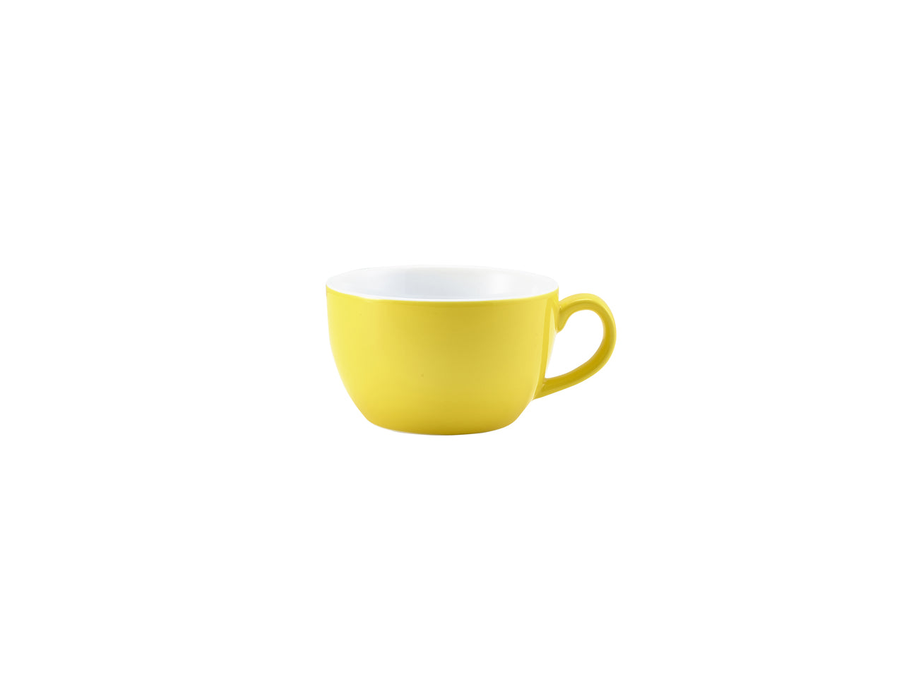 Genware Porcelain Yellow Bowl Shaped Cup 25cl/8.75oz 6 Pack