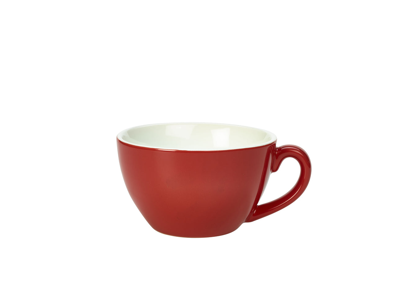 Genware Porcelain Red Bowl Shaped Cup 34cl/12oz 6 Pack