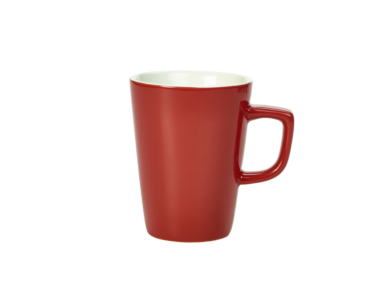 Genware Porcelain Red Latte Mug 34cl/12oz 6 Pack