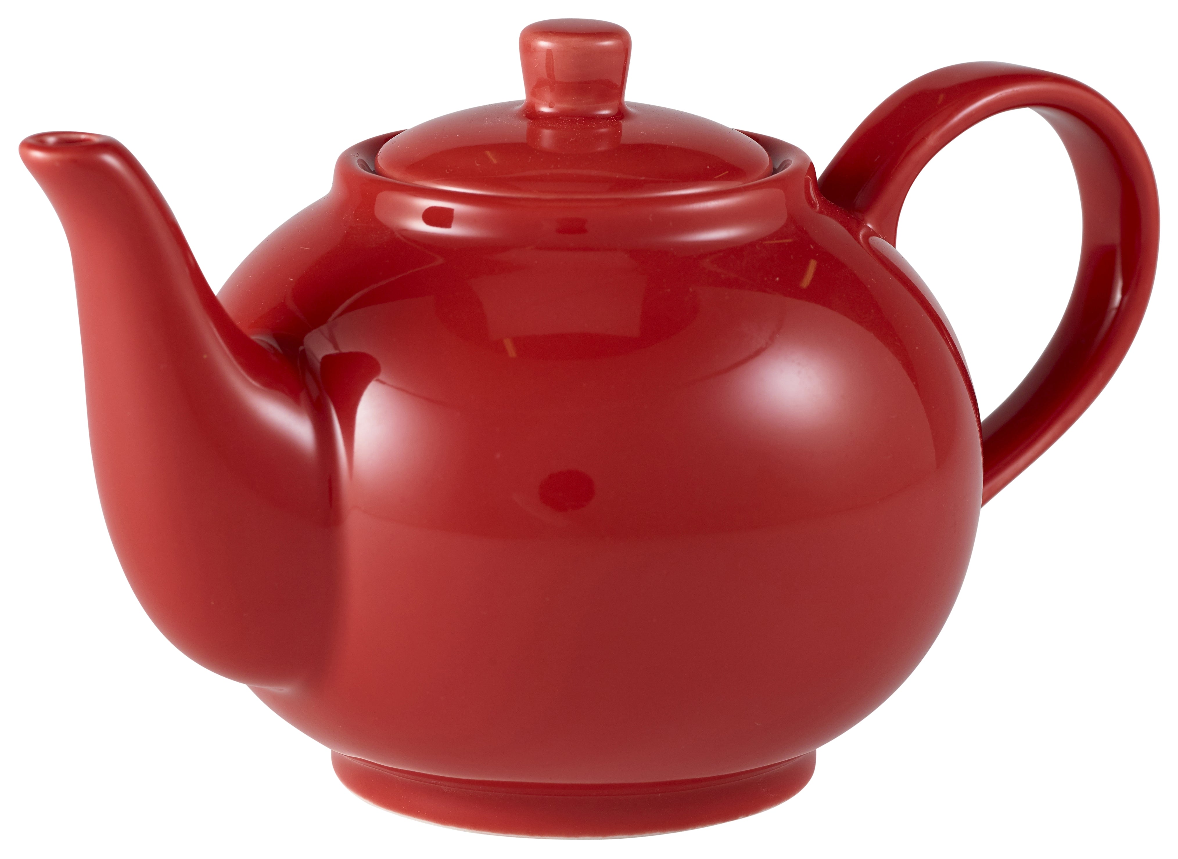 Genware Porcelain Red Teapot 45cl/15.75oz 6 Pack