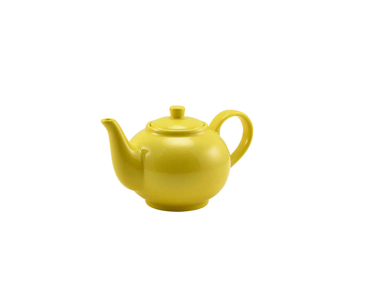 Genware Porcelain Yellow Teapot 45cl/15.75oz 6 Pack