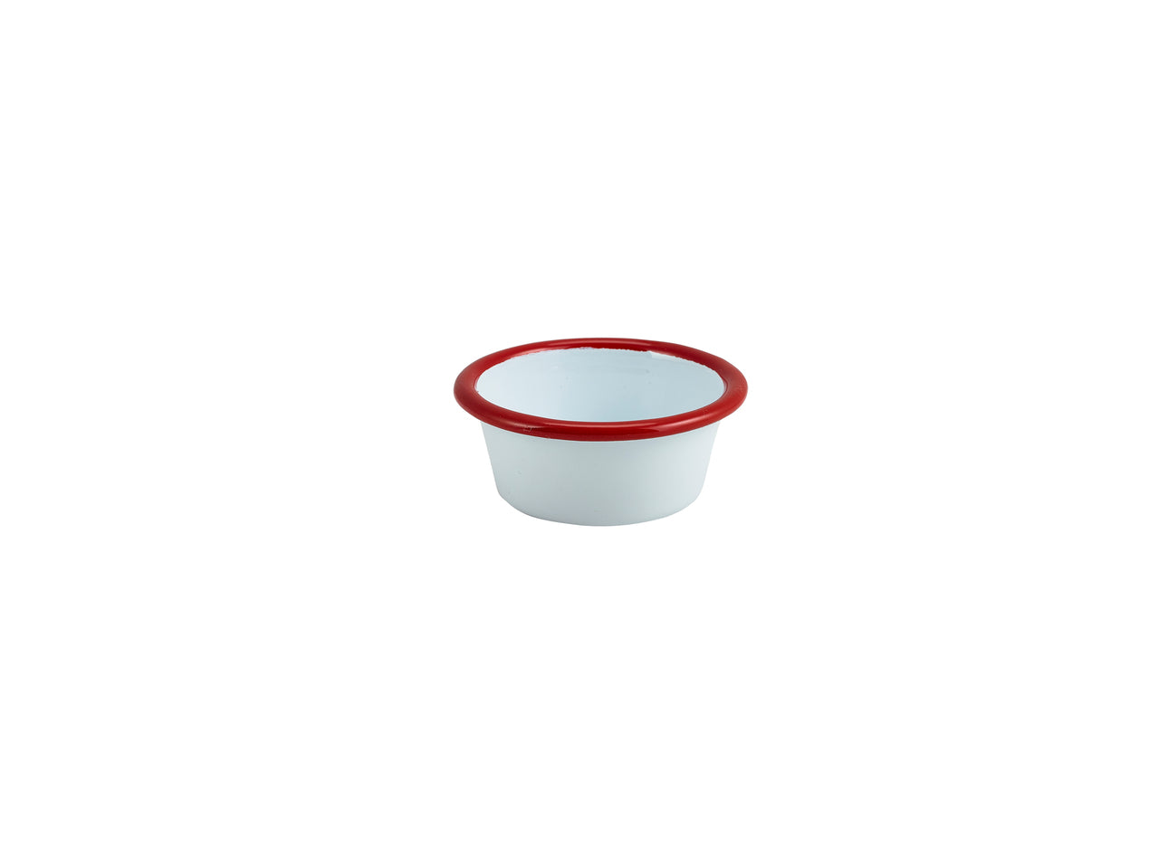 Enamel Ramekin White with Red Rim 8cm Dia 90ml/3.2oz 12 Pack