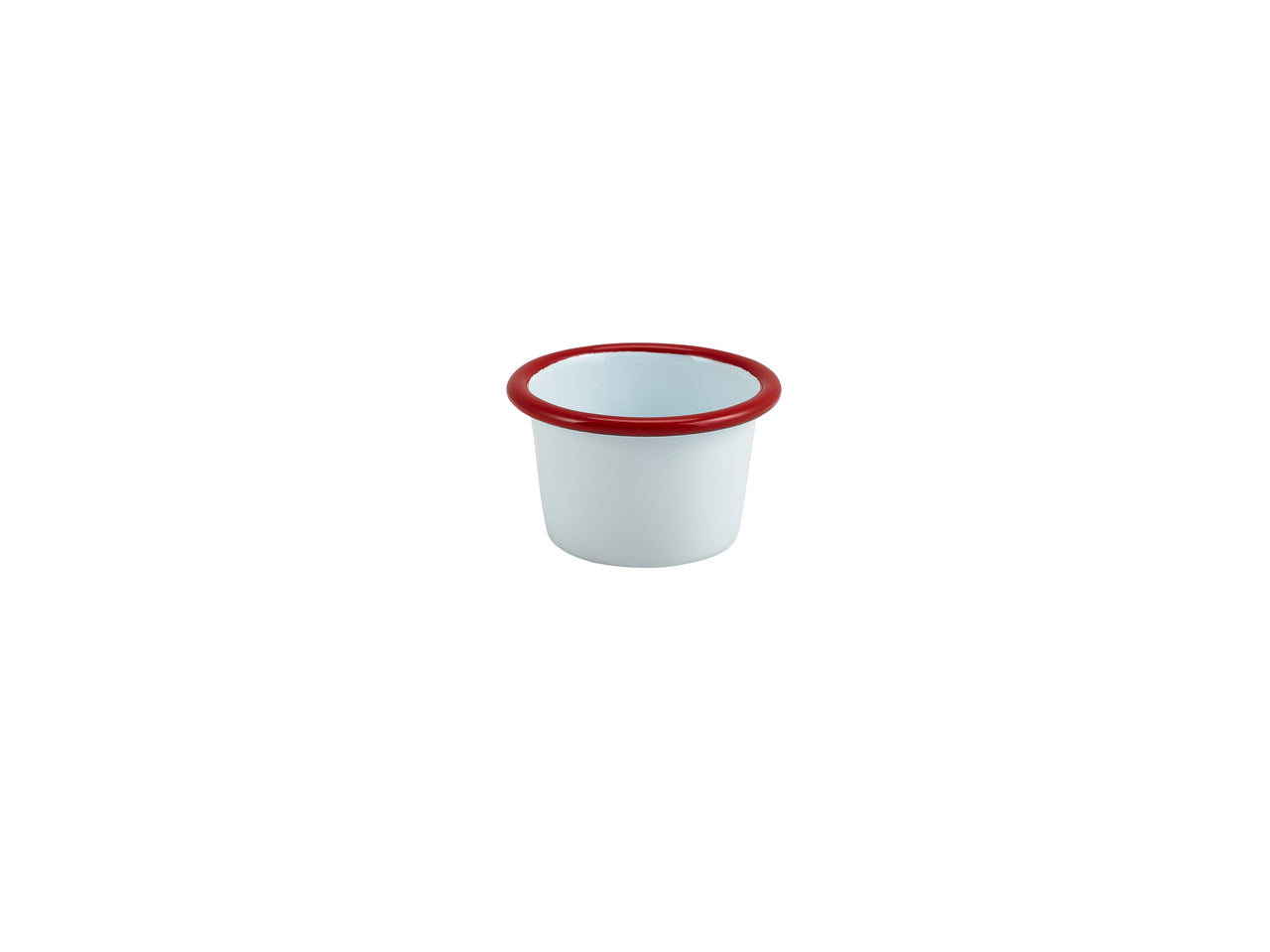 Enamel Ramekin White with Red Rim 7cm Dia 90ml/3.2oz 12 Pack