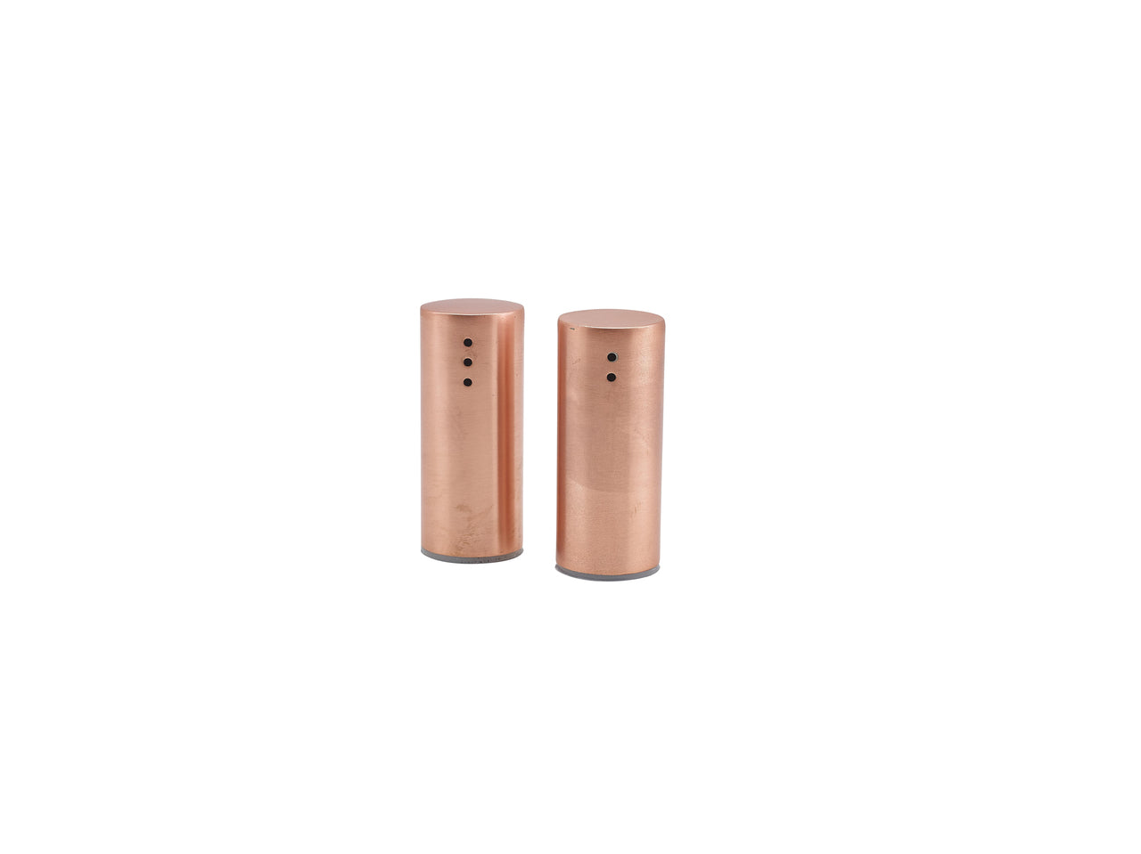 Copper Plated Straight Sided Salt & Pepper Set 7.5cm