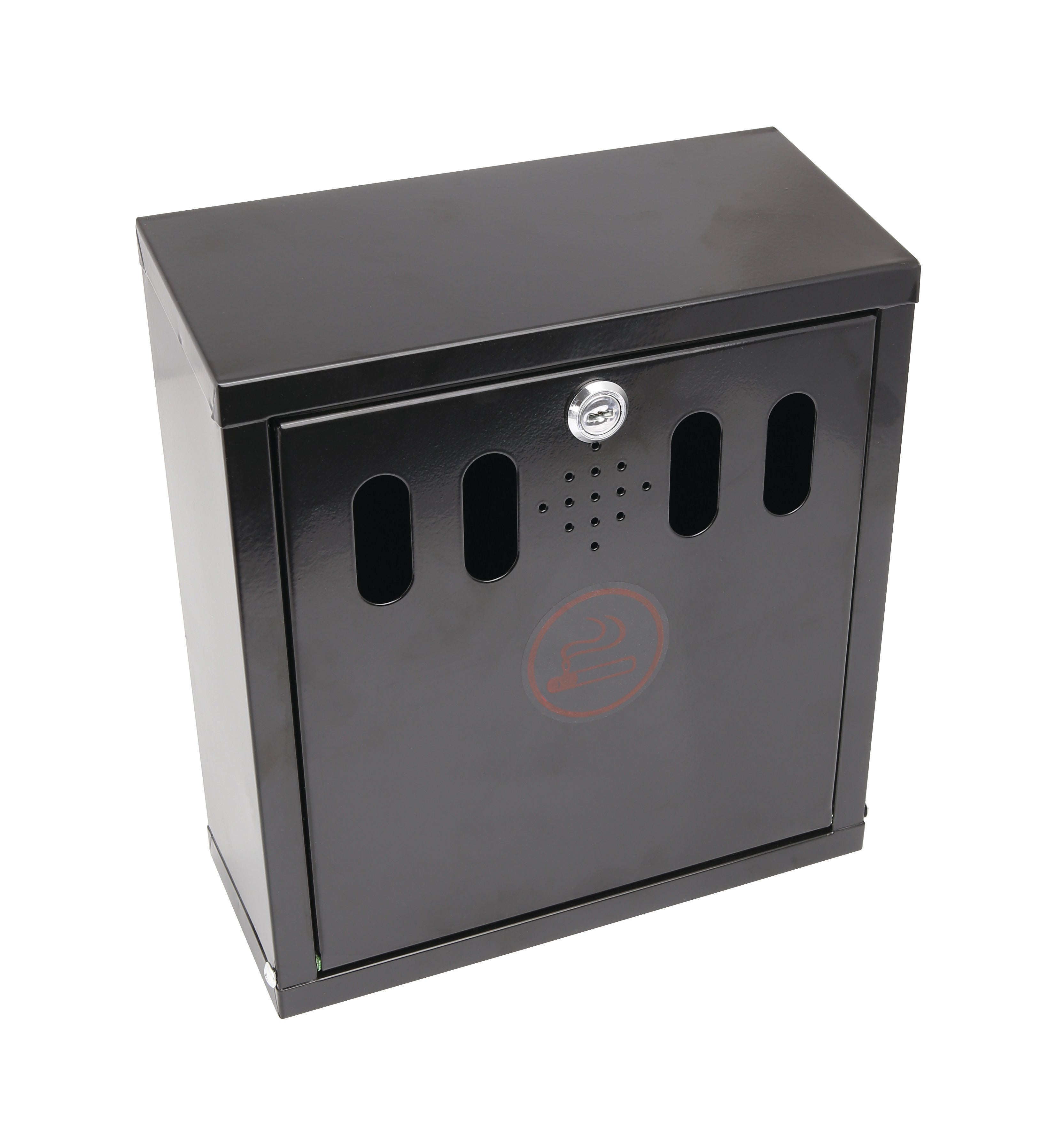 Genware Black Wall-Mounted Outdoor Ashtray