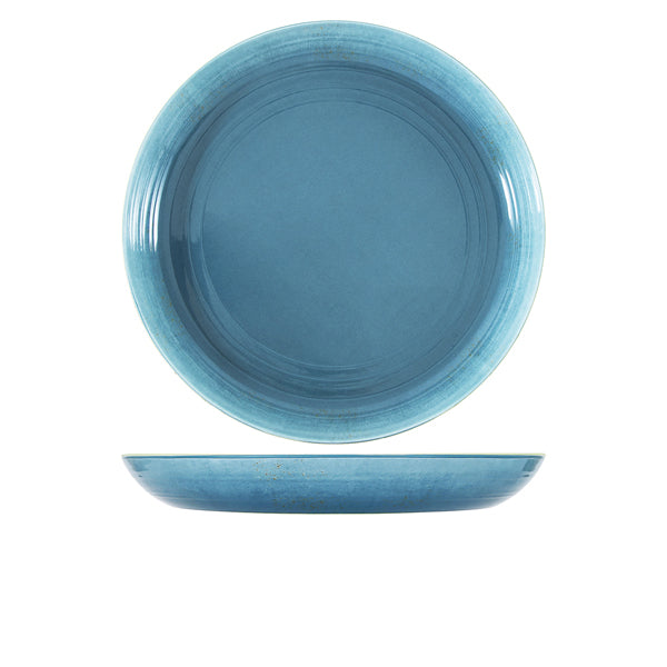 Light Blue Glazed Melamine Casablanca Bowl 38 x 4.5cm