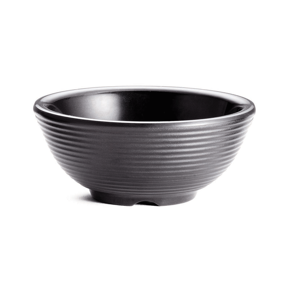 Melamine Black Ribbed Ramekin 4oz 12 Pack