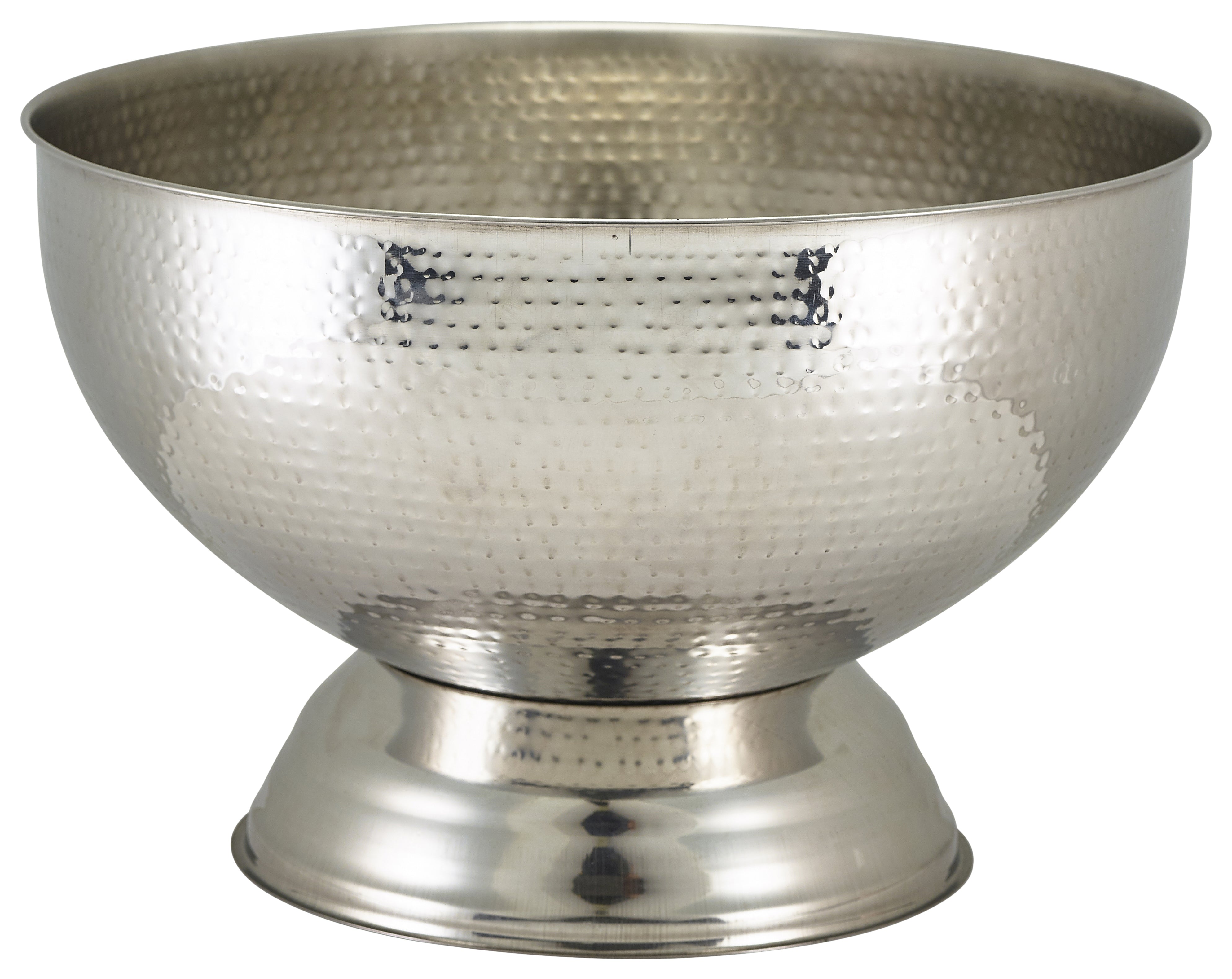 Hammered Stainless Steel Champagne Bowl 36cm