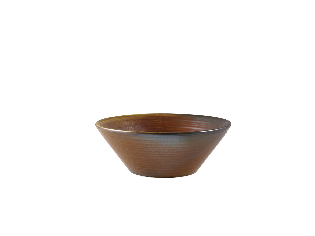 Terra Porcelain Rustic Copper Conical Bowl 16cm 6 Pack