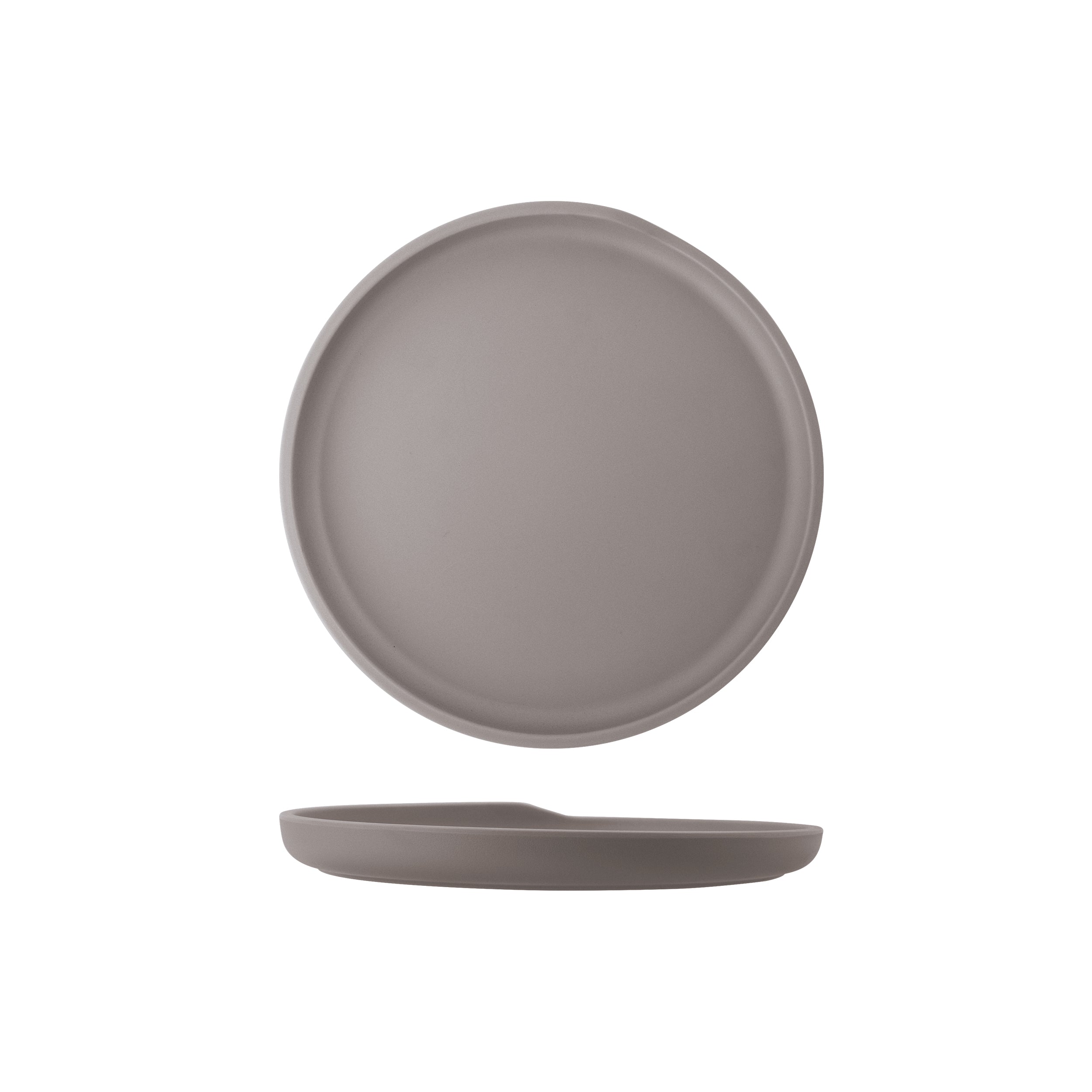 Sand Brown Copenhagen Round Melamine Plate 22.5cm 6 Pack