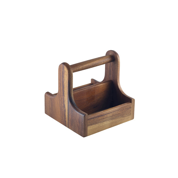 Small Dark Wood Table Caddy