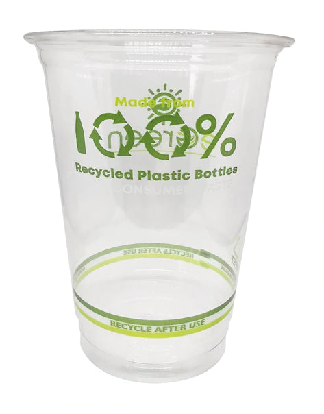 50 Pack eGreen Go Green 100% Recyclable rPet Printed Disposable Half Pint Cup CE Marked RG812CEG