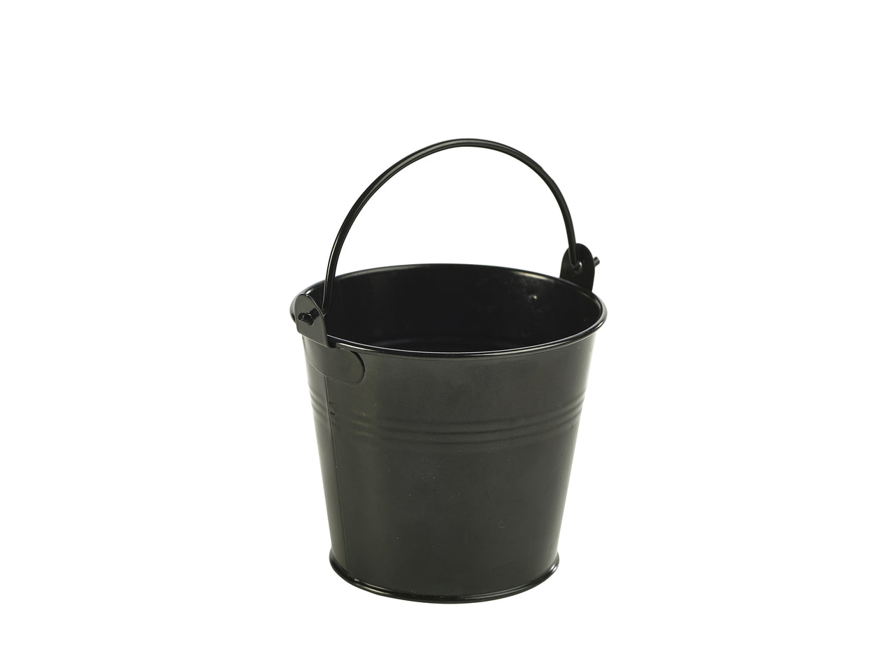 Galvanised Steel Serving Bucket 10cm Dia Black 12 Pack