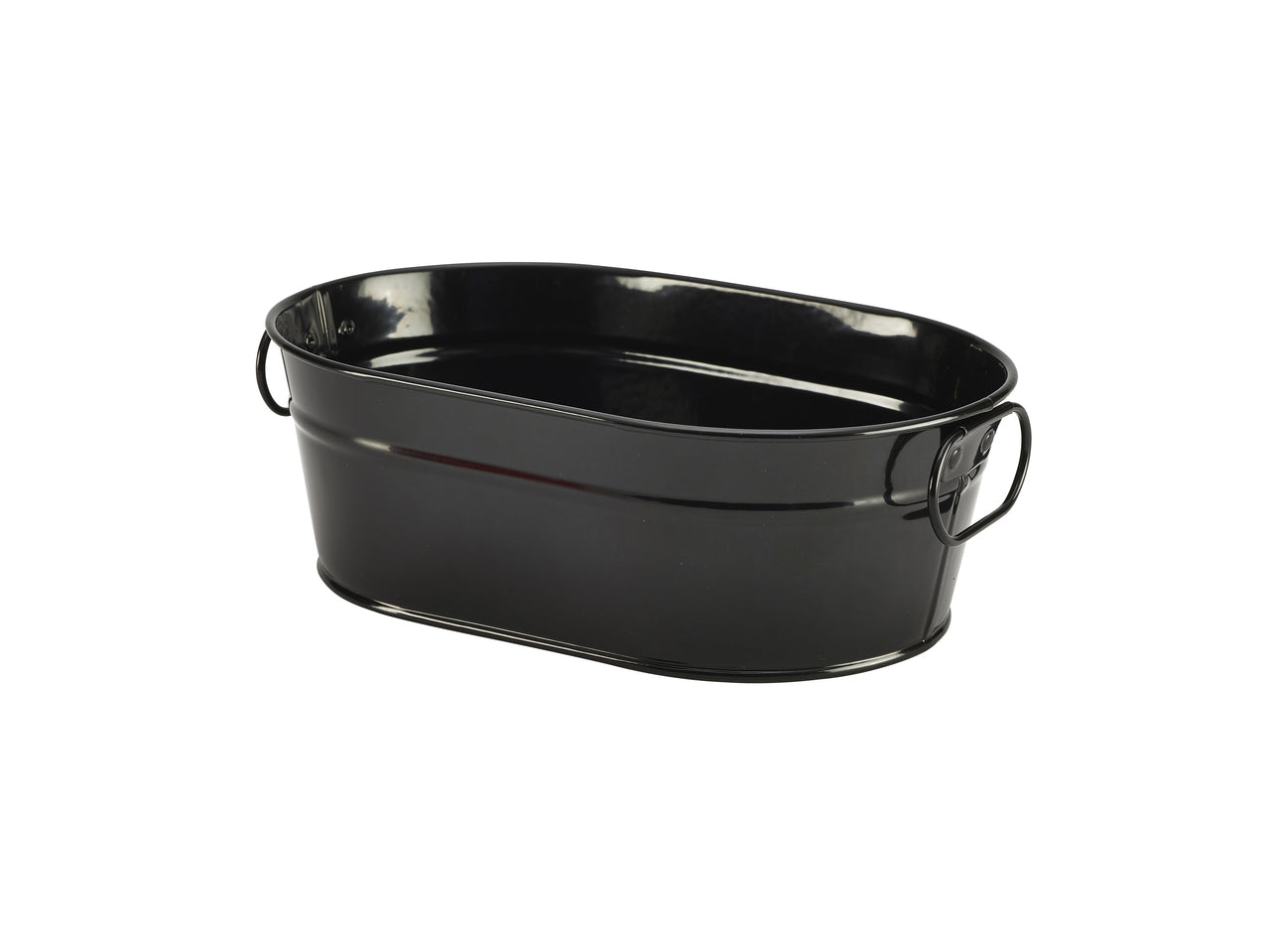 Galvanised Steel Serving Bucket Black 23 x 15 x 7cm 6 Pack