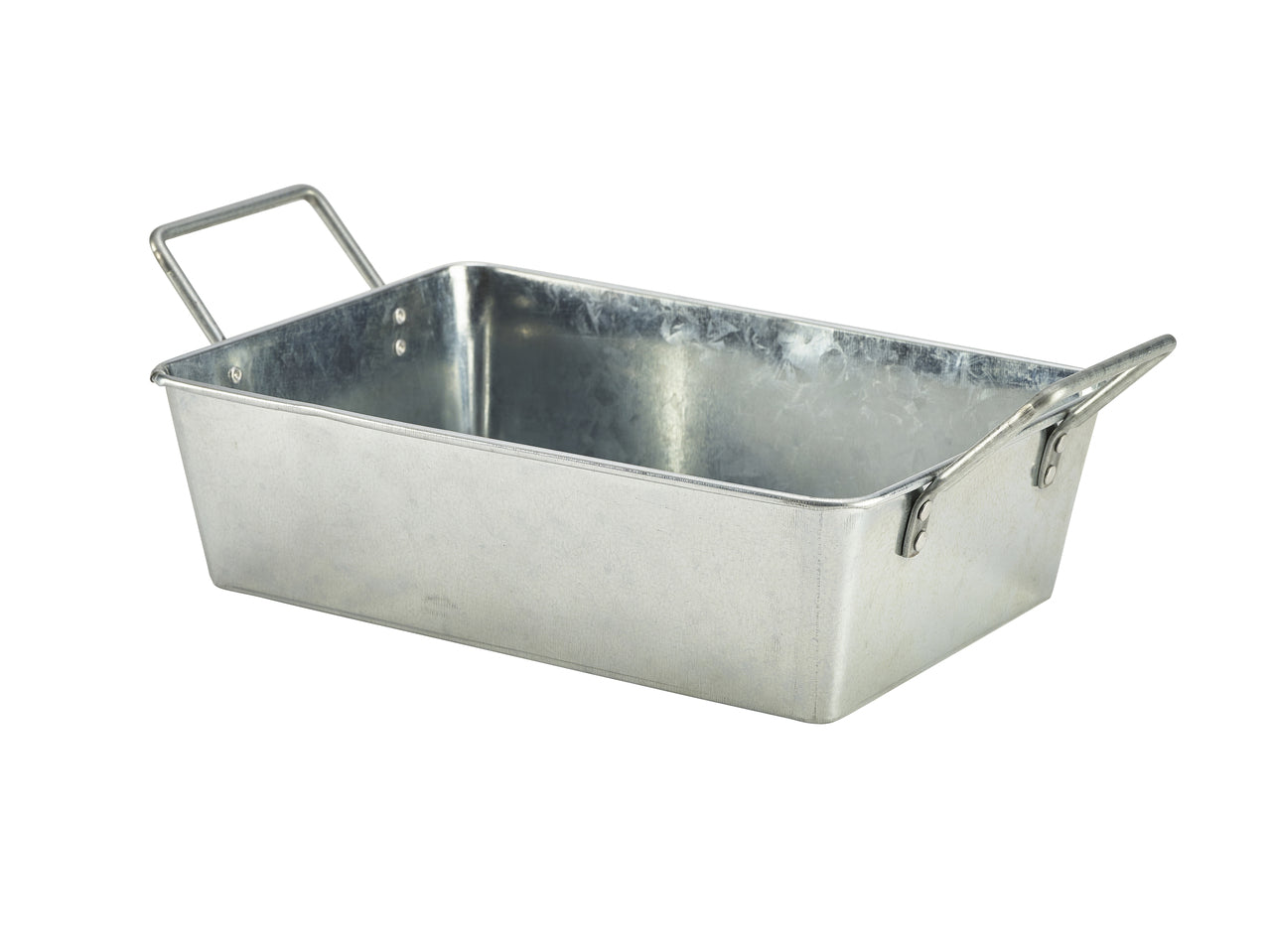 Galvanised Steel Rectangular Serving Bucket 24 x 16.7 x 7cm 6 Pack