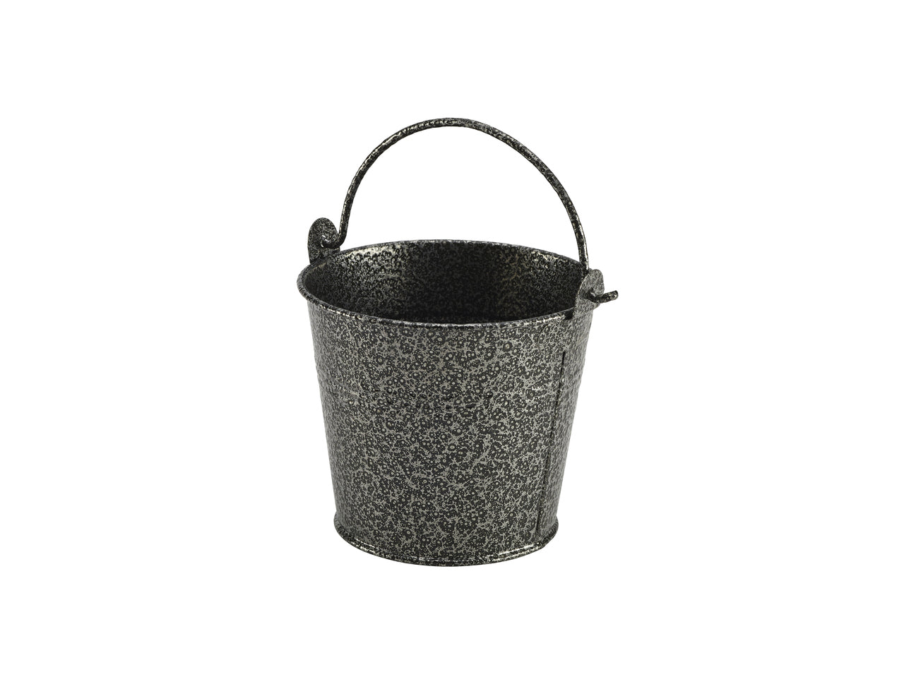 Galvanised Steel Hammered Serving Bucket 10cm Dia Silver 12 Pack