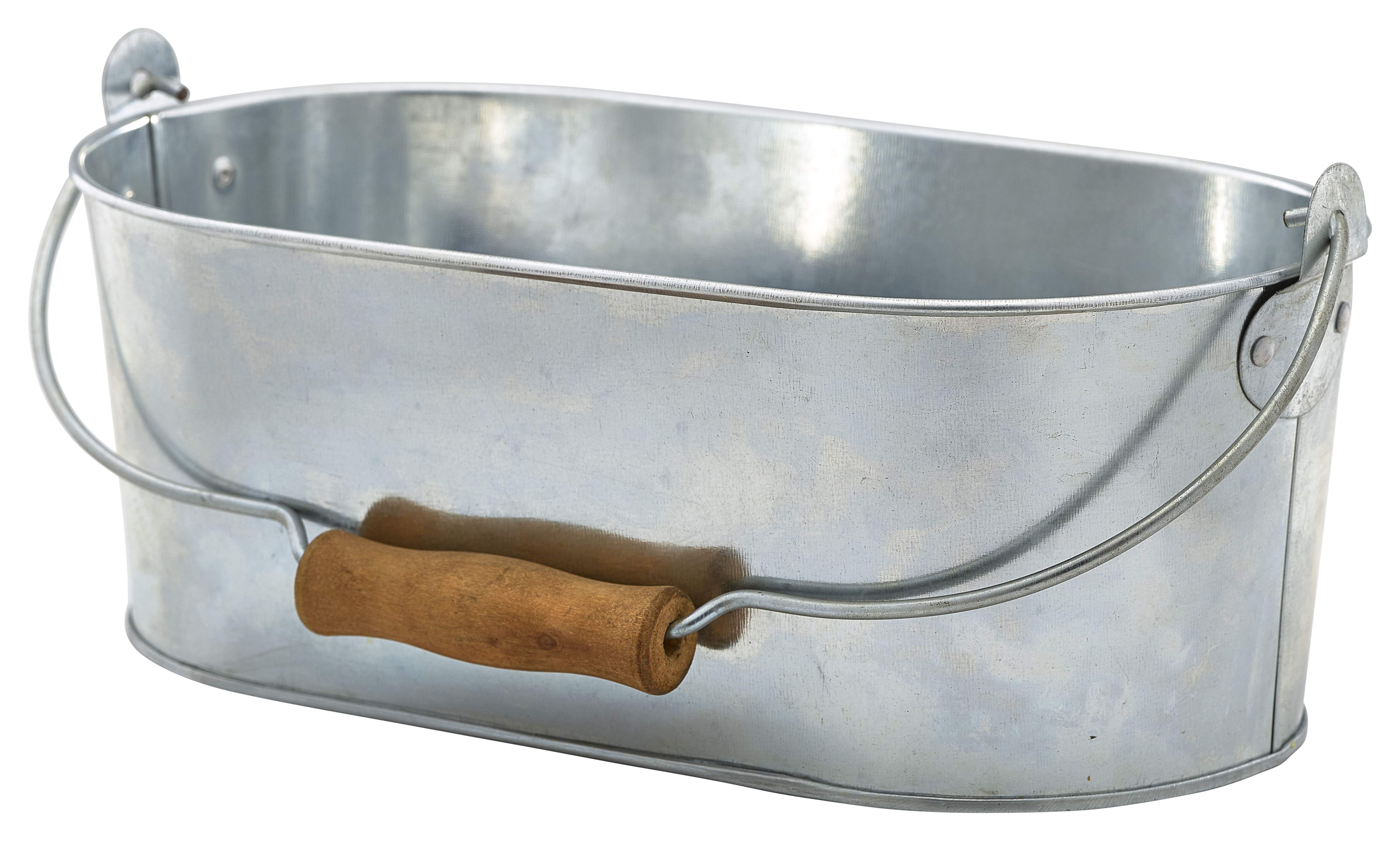 Galvanised Steel Oval Table Caddy 28x15.5x10cm