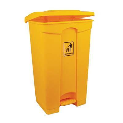 45Ltr Yellow Plastic Pedal Bin