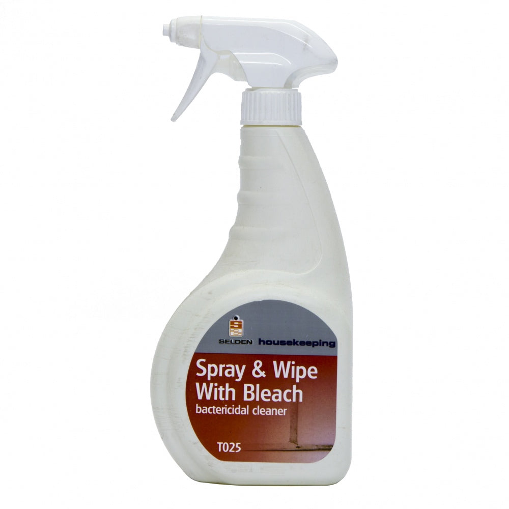 Spray And Wipe With Bleach 750ml Ready To Use Trigger Bottle