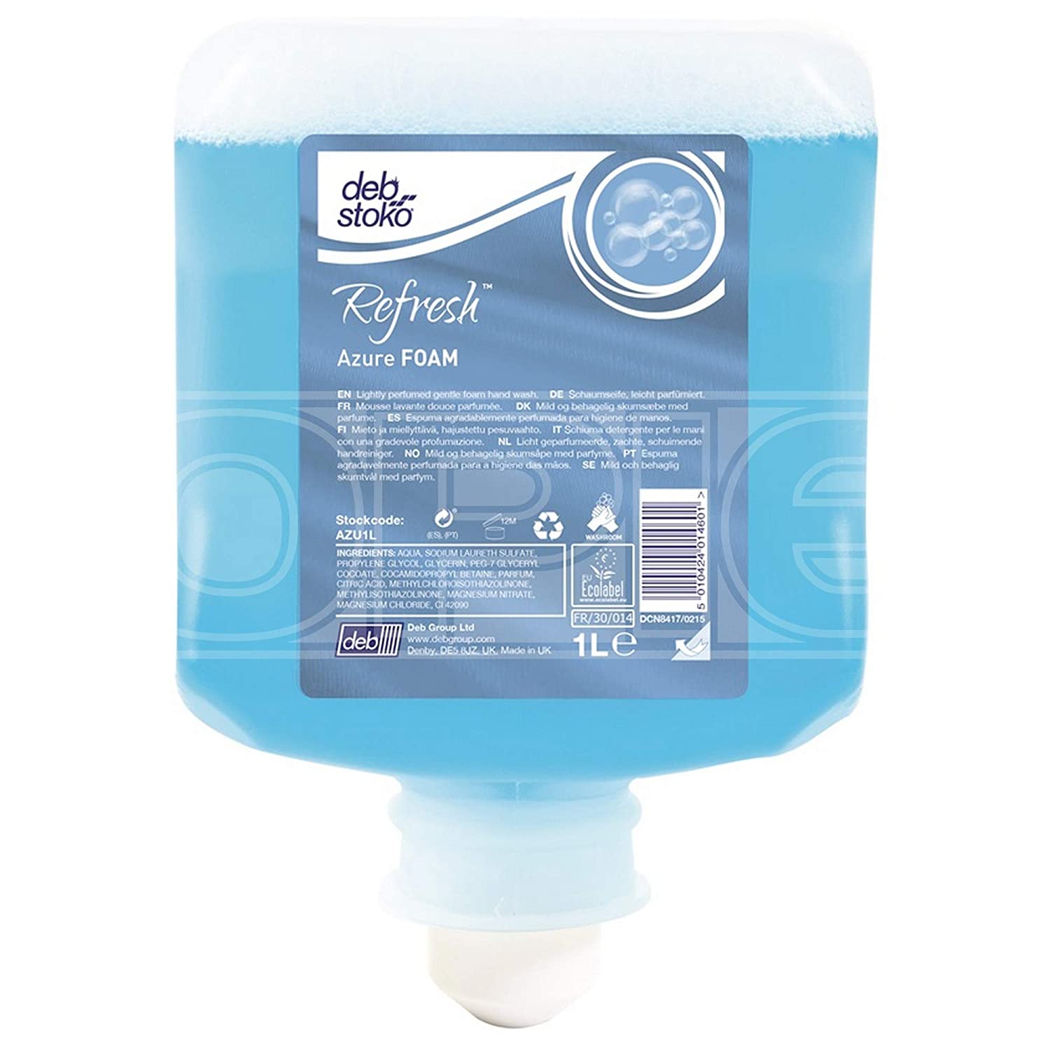 Deb Refresh Azure Foam Soap 1L Cartridge AZU1L 6 Pack