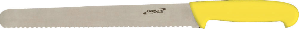 Genware 12'' Slicing Knife Yellow (Serrated)