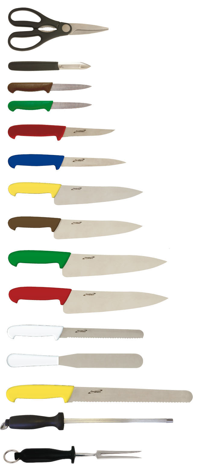 15 Piece Colour Coded Knife Set + Knife Case