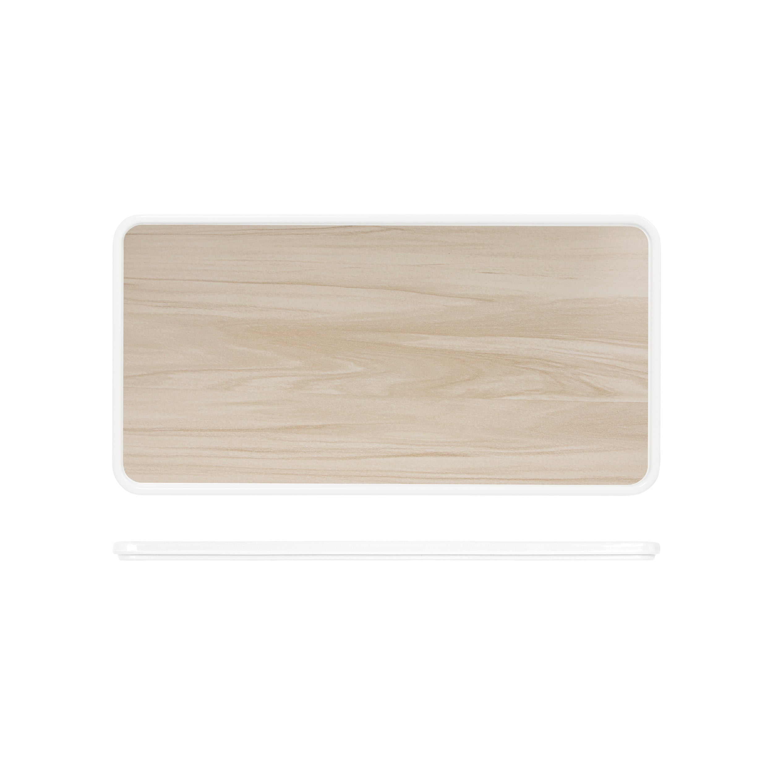 White Oak White Tokyo Melamine Bento Box Lid 34.8 x 18cm 6 Pack